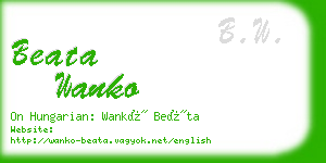 beata wanko business card